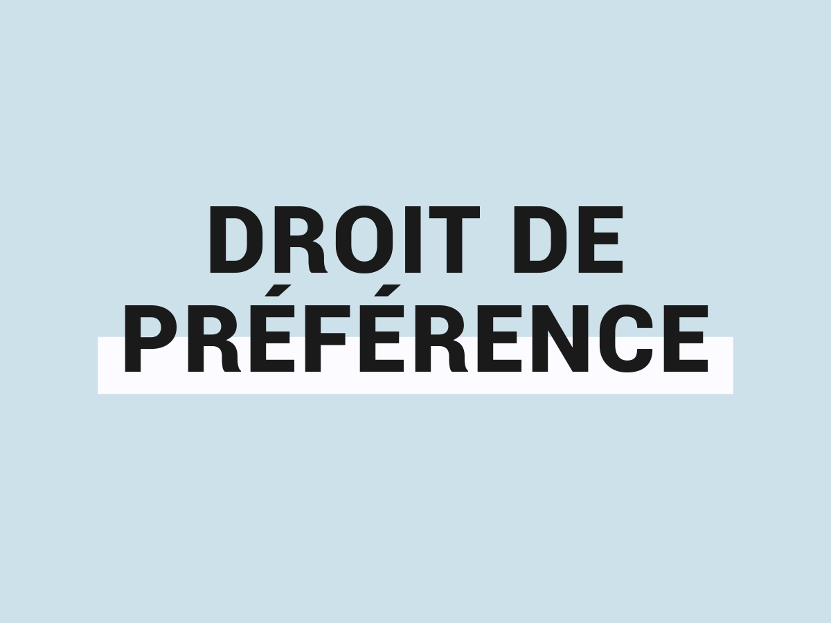 DROIT DE PRÉFÉRENCE